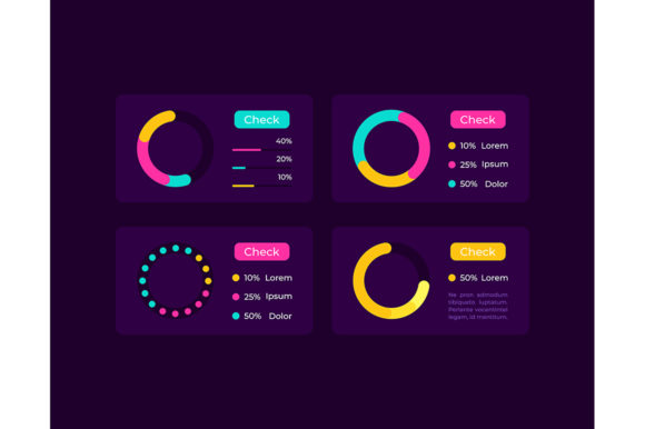 Pie Charts UI Elements Kit: Graphics & Infographics