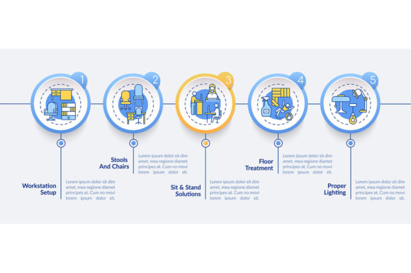 Work Station Design Vector Infographic Graphics